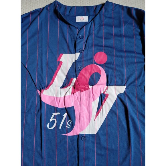 NEW VEGAS 51s Breast Cancer PINK RIBBON MINOR LEAGUE MiLB SGA Alien JERSEY XL - Picture 3 of 6